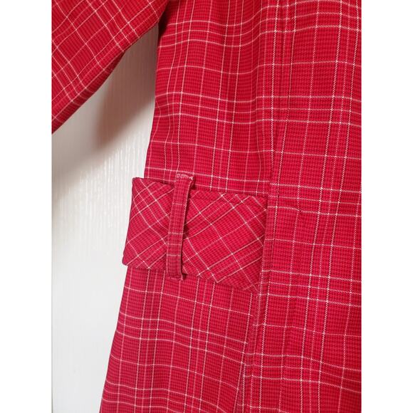 Bergans of Norway 1523 Mandal Lady Red Plaid Outdoor Belted Jacket Women's Large - Picture 7 of 16